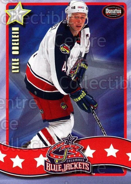 2001-02 Columbus Blue Jackets Donatos Pizza #15 Lyle Odelein - Image 1 of 1