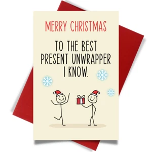 Funny Christmas Card with Envelopes - Romantic Xmas Card - Cheerin - Picture 1 of 6