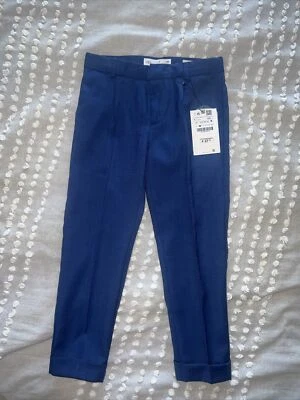 Zara Boys Collection Pants Blue Size 7 Extra Fine Wool NWT - Image 1 of 4