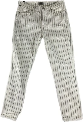 Jean ajustado Citizens of Humanity Rocket Crop tiro alto para mujer 29 rayas blancas Foto 1 de 4