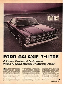 1966 FORD GALAXIE  7-LITER 428/345-HP ~ ORIGINAL 5-PAGE ROAD TEST / ARTICLE / AD - Picture 1 of 2