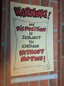 Vintage 11 X 17 Good Humor Poster Kalan Inc 1976 Warning Funny - Picture 1 of 1