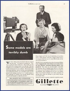 Vintage 1932 GILLETTE Safety Razor Blades Shaving Ephemera 1930's Print Ad - Picture 1 of 1