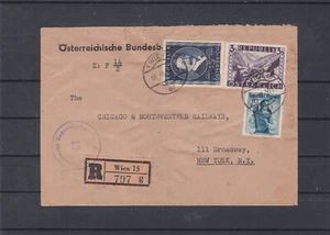 Zensurierter Reco Auslandsbrief der ÖBB an die Chicago Eisenbahn gel. 1950 - Picture 1 of 3