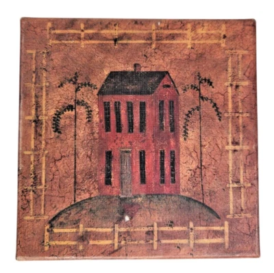 Bob's Boxes Primitive Storage Box THE FARMHOUSE Bless This House 5x5x5 - Image 1 of 4