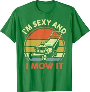 T-shirt uomo falciatura prato sono sexy e lo taglio divertente tosaerba regalo papà - Foto 1 di 5