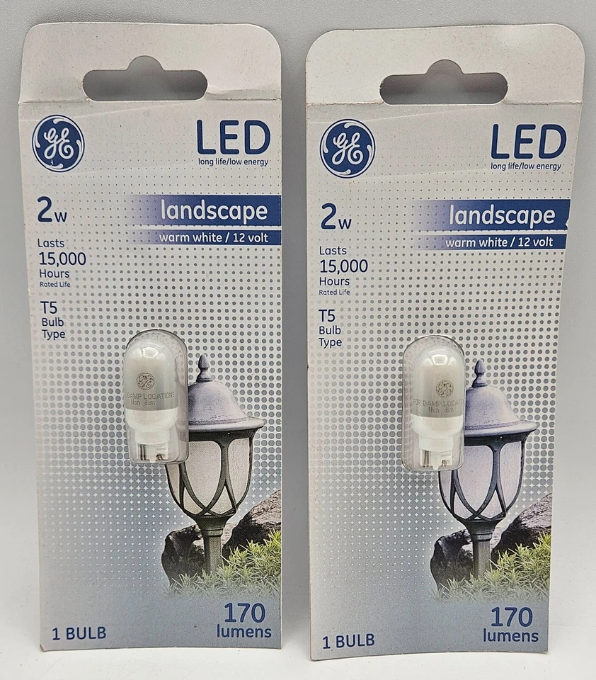 GE T5 LED Landscape Bulb 2w 170 Lumens 12v Wedge Warm White