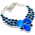Blue Fire Monalisa, Sapphire Gemstone 925 Sterling Silver Jewelry Necklace 18"