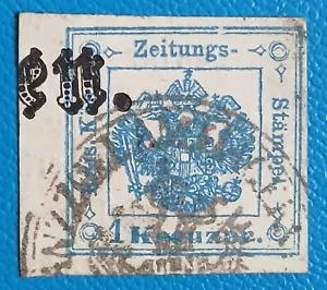 AUSTRIA....1858....Newspaper Revenue Stamp - Picture 1 of 1