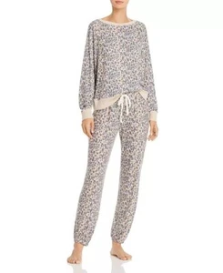 Honeydew Leopard 2-Piece Long Sleeve Jogger Super Soft Lounge Pajama Set MEDIUM - Picture 1 of 4