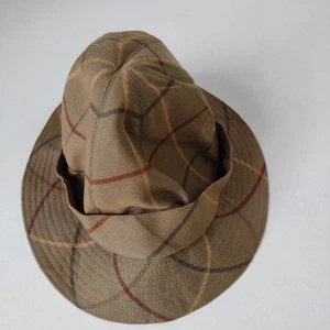 Vintage Unisex Burberrys' Made in England Brown Checked Bucket Hat Size L - Picture 1 of 6