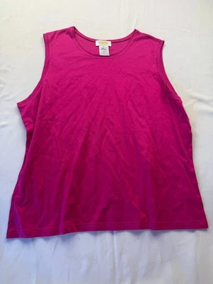 Camiseta sin mangas Talbots para mujer talla XL rosa pima algodón cami de lujo informal Foto 1 de 4