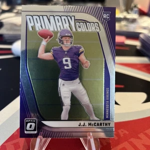 Panini Donruss Optic J.J. McCarthy Rookie RC 2024 colores primarios vikingos U507 - Imagen 1 de 2