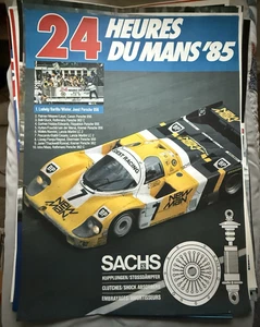 Original Oldtimer Auto Porsche Renn Poster 24 Heures du Mans 1985 Sachs 30x40 - Bild 1 von 4