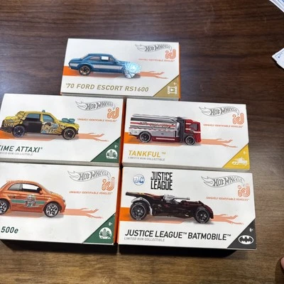 Hot Wheels ID Lot of 5 Tankful, batmobile, Fiat 500e, Escort RS1600, Attaxi 2018 - Image 1 of 4