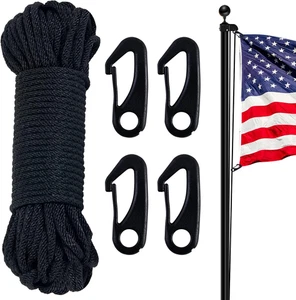 Fahnenmast Seil Kit - 50 Fuß x 1/4" Durchmesser Fahnenmast Fallen Nylon Seil mit 4 - Bild 1 von 7