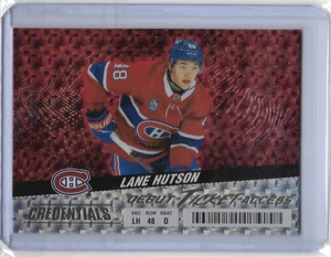 2024-25 UD CREDENTIALS DEBUT TICKET HORIZONTAL RED/99 LANE HUTSON #126 CANADIENS - Bild 1 von 2