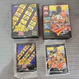 World Heroes 2 & World Heroes Jet Lot CIB Japan Import US Seller NEO GEO AES 