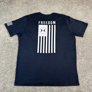 Under Armour Shirt Herren XXL 2XL schwarz weiß USA Freedom Flag Shot Sleeve lose - Bild 1 von 11