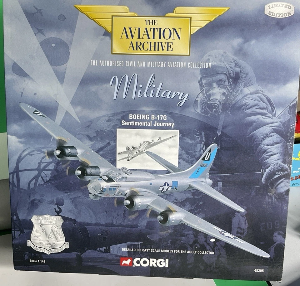 Corgi Aviation Archive Sentimental Journey Boeing B-17G blue/silver - Image 1 of 4