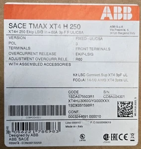 ABB SACE TMAX XT4 H 250 / XT4HU3060GYG000XXX - Picture 1 of 5