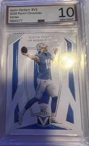 JUSTIN HERBERT 2020 Chronicles Vertex #V-3 SP RC Rookie DCI 10 GEM MINT Chargers - Picture 1 of 2