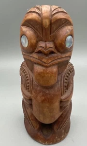 Vintage New Zealand Wooden Tiki Māori Statue 5.5” - Picture 1 of 6