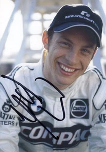 SIGNED JENSON BUTTON BMW WILLIAMS F1 TEAM 2000 AUTOGRAPH HERO CARD PHOTOGRAPH - Picture 1 of 3