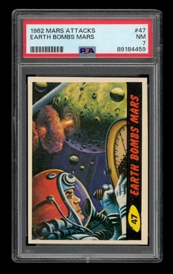 Mars Attacks Set-Break 1962 # 47 Earth Bombs Mars PSA 7 casi nuevo Foto 1 de 3