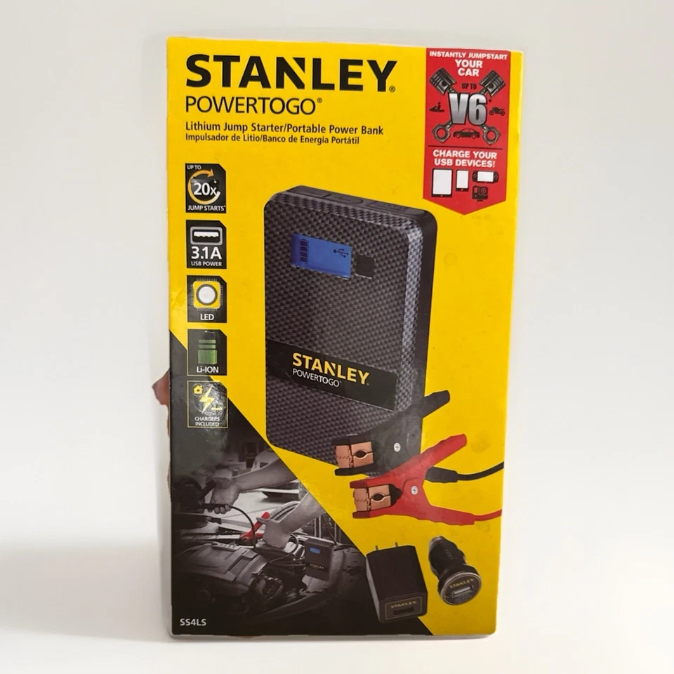 Banco de alimentación portátil Stanley POWERTOGO Jump Starter 600 AMPs V6 3.1A nuevo en caja Foto 1 de 1