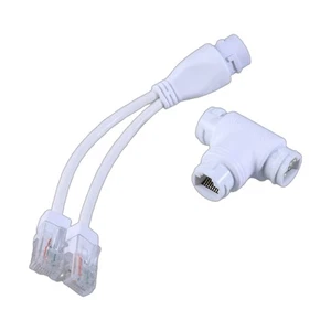 POE Splitters 2-in-1 Networking Cabling Connectors Three-way RJ45 Connectors - Zdjęcie 1 z 8