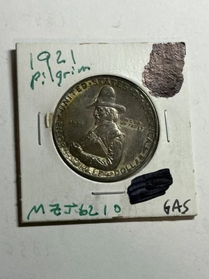1921 Pilgrim Half Dollar Better Date UNC BU Nice Tone - Image 1 of 4