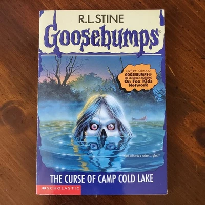 Goosebumps #56 The Curse of Camp Cold Lake RL Stine VTG 1997 TRUE 1st Print VG - Image 1 of 4