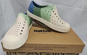 Zapatos Nativos Jefferson Juveniles Talla J2 Sin Cordones Agua Juego Tenis Marfil Verde Azul - Imagen 1 de 11