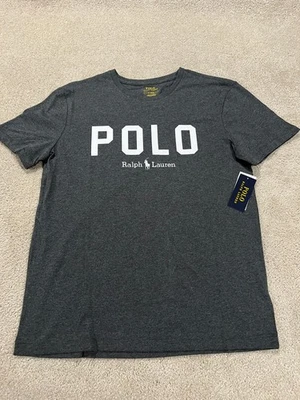 Camisa Polo Ralph Lauren Para Hombre Gris Mediana Manga Corta Estampado Gráfico Informal Foto 1 de 4