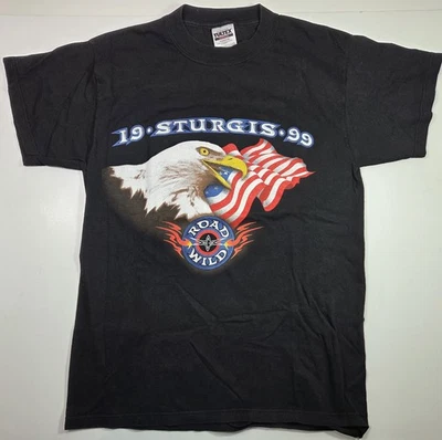 Vintage WCW Wrestling T-shirt Road Wild Sturgis 1999 PPV Mount Rushmore 2-sided  - Image 1 of 4