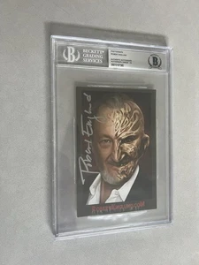Robert Englund signed encapsulated Promo Card Beckett BAS COA slab Freddy Kruege - Picture 1 of 2