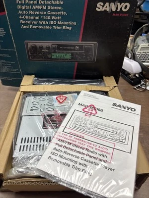 Sanyo Mar-B3088 Detachable Digital Am/FM Stereo 4-Channel NEW VINTAGE (B-25) - Image 1 of 4