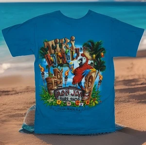 Brandneu Ron Jon Surf Shop Grafikdruck T-Shirt Herren Small blau Kakao Strand FL - Bild 1 von 10
