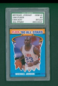 1990 Fleer Basketball Card - #5 Michael Jordan All-Star, GMA 10 GEM MINT - Picture 1 of 2