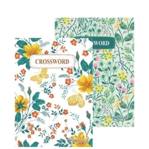 Floral Crossword Books Adult Puzzle Books 7” x 5” - Picture 1 of 7