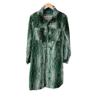 Derek Lam Kleid grün schwarz Knopfleiste adretter Designer Business Cocktail Gr. Large - Bild 1 von 5