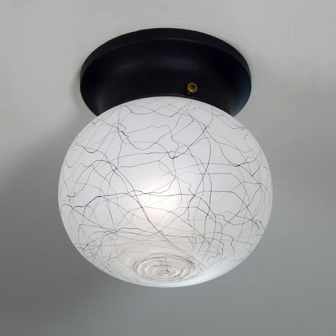 Mid-Century Modern Flush Mount Ceiling Light Fixture Vintage Glass New Fitter Cover