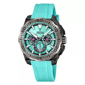 Festina Chronograph F20726-2 Chrono Bike 2025 Silicone Band Turquoise 20ATM - Picture 1 of 4
