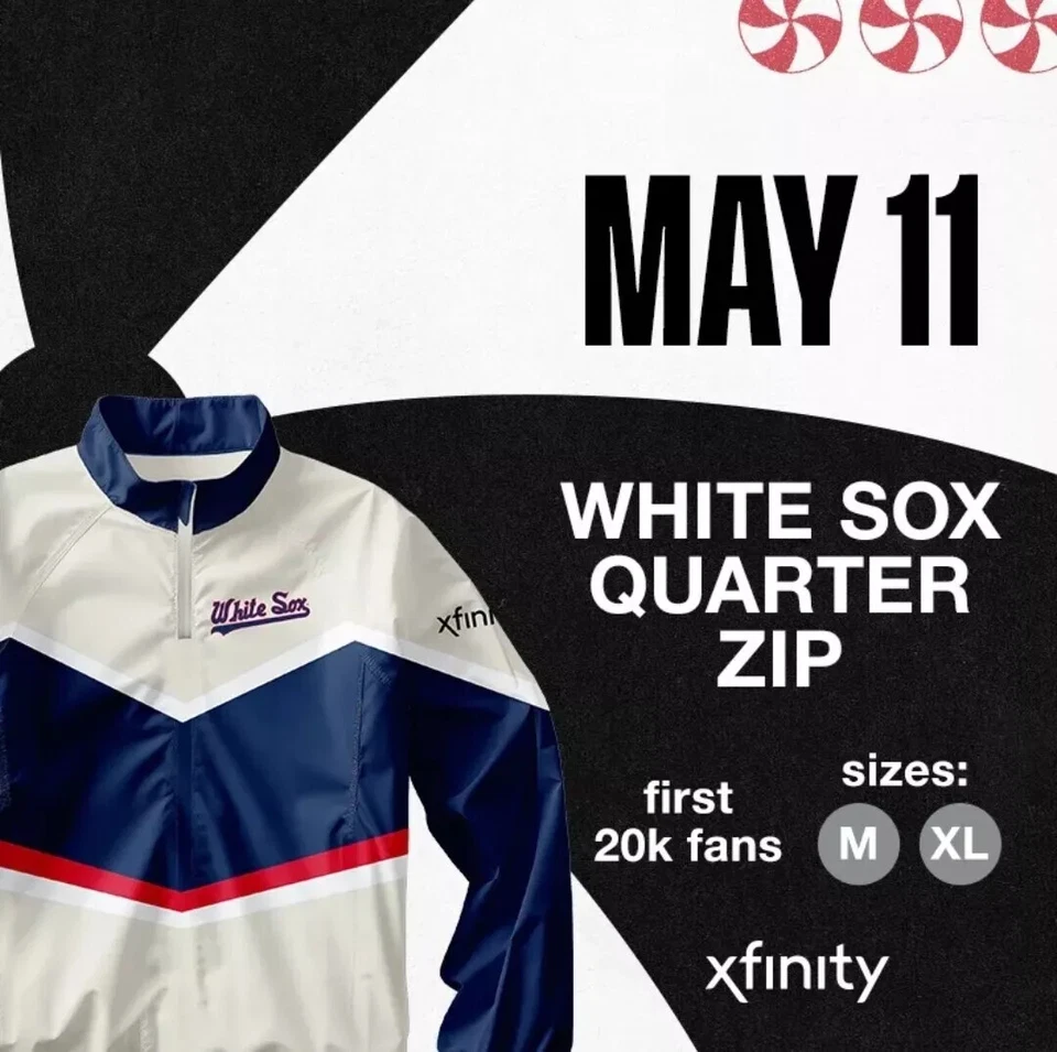 CHICAGO WHITE SOX QUARTER ZIP JACKET STADIUM GIVEAWAY SGA 4/11/24 M & XL - Image 1 of 1