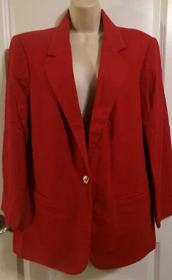 SAVANNAH 100% PURE NEW WOOL BLAZER - BRIGHT RED!!! - 12 - Image 1 of 4