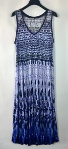 Soft Surroundings Maxi Dress Size Large Petite* Sleeveless Floral Batik Ikat - Picture 1 of 6