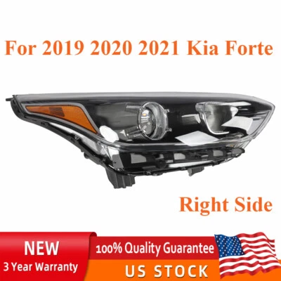 For 2019 2020 2021 Kia Forte Right Passenger  Headlight Halogen RH USA Good Foto 1 de 4