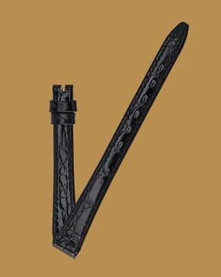 Pulseira de crocodilo preta vintage Universal Geneve 11mm x 8mm - Imagem 1 de 4