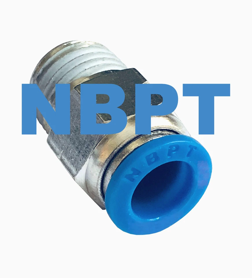  3/8 Tube x 1/4 NPT MALE ONE TOUCH FITTING  Push in to Connect 5 Pcs - Image 1 of 4